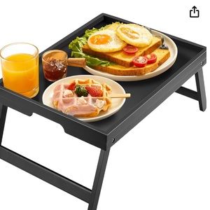 NEW ❤️‍🔥Bed Tray Table with Folding Legs Wooden Serving Breakfast in Bed